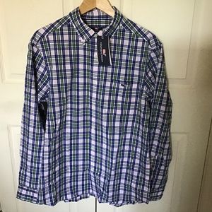 NWT Vineyard Vines Men's Tattersall Classic Fit Poplin Button-Down Shirt Pink S